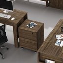 Ver imagem 4 de Kit 6 Peças com Mesa em L, 2 Gaveteiros, 2 Armários Multiuso Baixo e Balcão