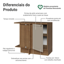 Ver imagem 5 de Balcão de Canto 1 Porta Rustic/Crema Vik Madesa
