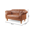 Ver imagem 5 de Conjunto de Sofás Chesterfield 5 Lugares Couro Sintético Marrom Duque 200cm Yescasa