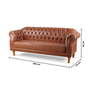 Ver imagem 6 de Conjunto de Sofás Chesterfield 5 Lugares Couro Sintético Marrom Duque 200cm Yescasa