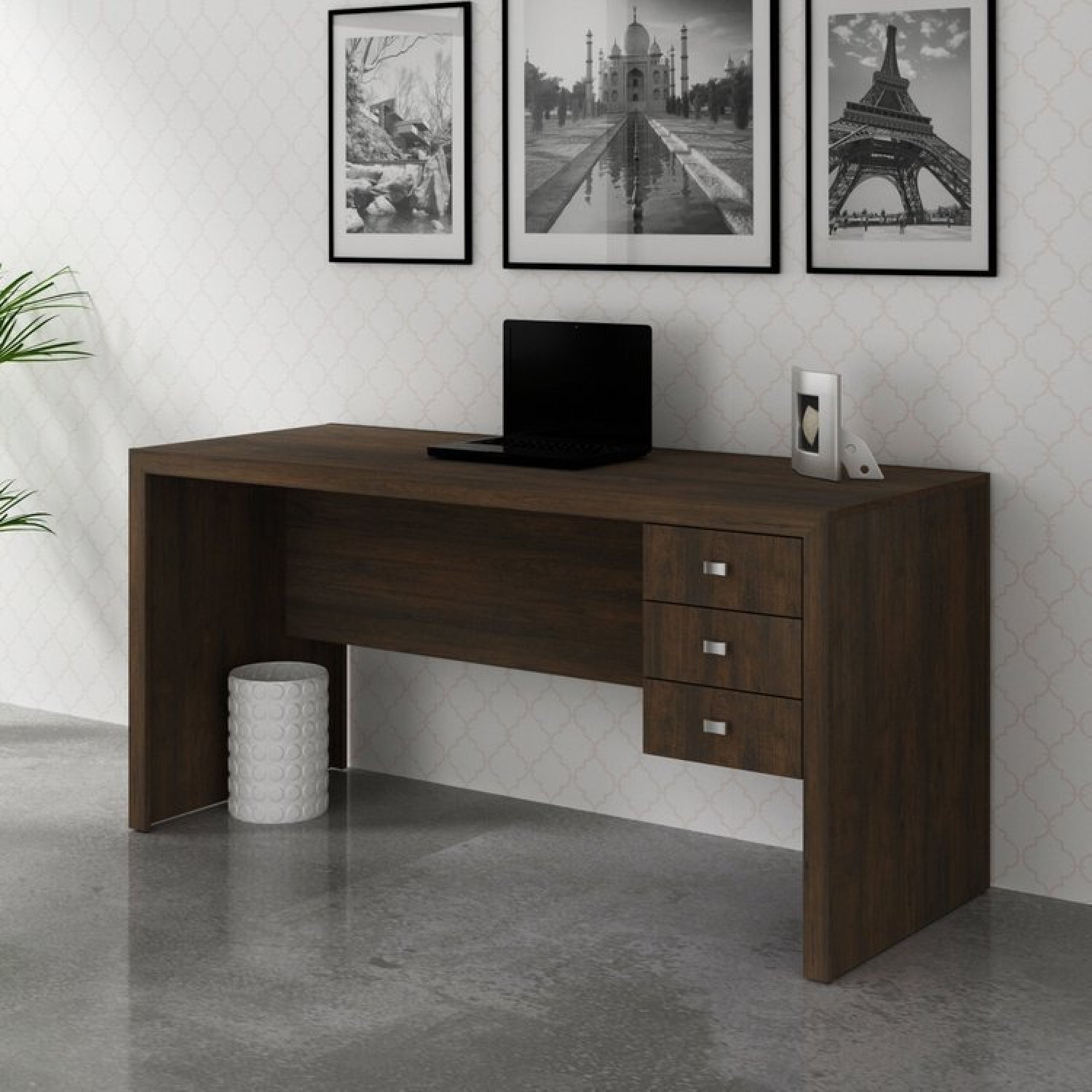 Conjunto Home Office 8 Peças com 2 Mesas, 3 Gaveteiros, 2 Estantes e 1 Balcão - 7