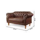 Ver imagem 5 de Conjunto de Sofás Chesterfield 5 Lugares Couro Sintético Marrom Duque 200cm Yescasa