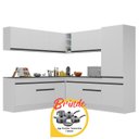 Ver imagem 3 de Cozinha Completa de Canto Veneza Mp2101 Multimóveis Branco/preto + Brinde Jogo de Panelas Tramontina