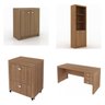 Kit 8 Peças com 2 Escrivaninhas, 3 Gaveteiros, 2 Estantes e 1 Armário Multiuso Baixo - 2