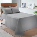 Ver imagem 4 de Jogo Cama Casal Algodão 130 Fios Liso Conforto Macio