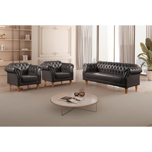 Conjunto Sofá e Poltronas Chesterfield Duque