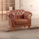 Ver imagem 1 de Kit 2 Poltronas Duque Chesterfield Yescasa Marrom Caramelo