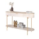 Ver imagem 7 de Aparador Decorativo Amanda 1 Gaveta e 1 Prateleira Pés Metálicos Dourados Off White G18 - Gran