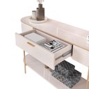 Ver imagem 5 de Aparador Decorativo Amanda 1 Gaveta e 1 Prateleira Pés Metálicos Dourados Off White G18 - Gran