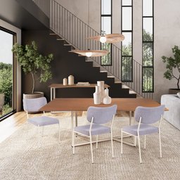 Conjunto Mesa Jantar Diadema com Cadeira Magnólia 6 Cadeiras - 1