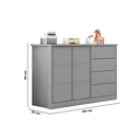 Ver imagem 4 de Quarto Infantil Guarda-Roupa 3 Portas e Cômoda 4 Gavetas Pérola Cinza