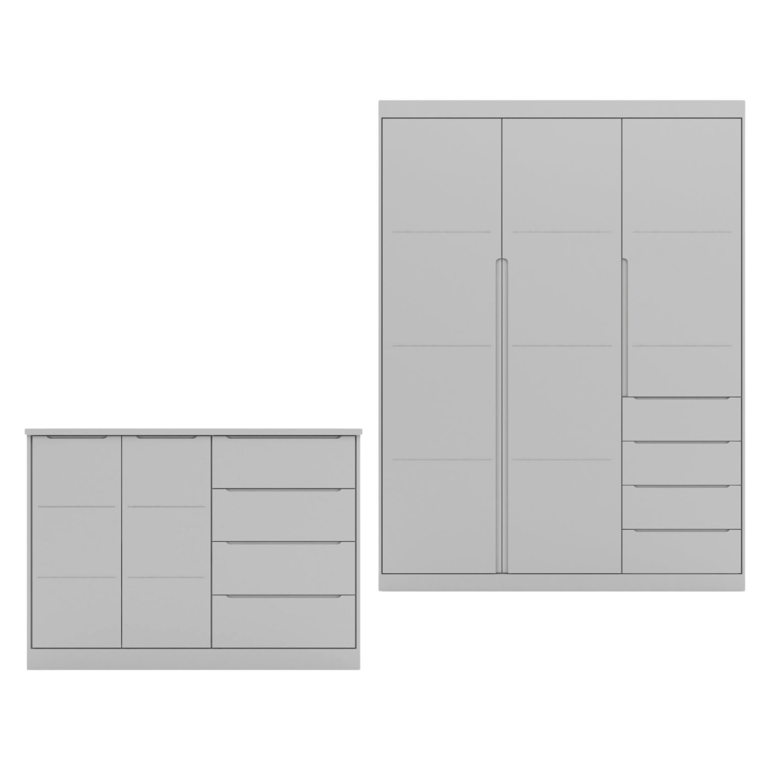 Quarto Infantil Completo Roupeiro e Cômoda 4 Gavetas Pérola  - 2