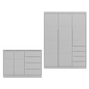 Ver imagem 2 de Quarto Infantil Guarda-Roupa 3 Portas e Cômoda 4 Gavetas Pérola Cinza