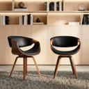 Ver imagem 1 de Kit 2 Cadeiras de Jantar Nicole Homenow Madeira Cor Preto