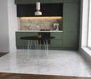 Ver imagem 1 de Mesa de Jantar Redonda 90cm Preta Clips 3 Pés Ferro Branco