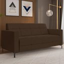Ver imagem 2 de Sofá 3 Lugares Sala Living Industrial 200cm Senna K01 Veludo Marrom - Lyam Decor