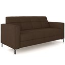 Ver imagem 1 de Sofá 3 Lugares Sala Living Industrial 200cm Senna K01 Veludo Marrom - Lyam Decor
