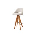 Ver imagem 2 de Banqueta Madeira Giratória Estofada com Encosto Nicole