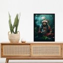 Ver imagem 2 de Quadro Umbanda Caboclo Tupã 24x18cm - com Vidro:moldura Branca