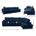 Ver imagem 2 de Sofá de Canto Retrátil e Reclinável com Molas 3,40x2,00 Berlim Suede Mirra Decor