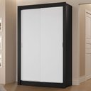 Ver imagem 1 de Guarda-roupa Solteiro 2 Portas de Correr 2 Gavetas Preto/branco Vivare Madesa Preto/branco