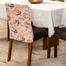 Kit de Capas de Cadeira Jantar Estampadas Ajustável com Elástico 10 Peças - Protetora Cozinha Malha  - 3