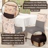 Kit de Capas de Cadeira Jantar Estampadas Ajustável com Elástico 10 Peças - Protetora Cozinha Malha  - 5