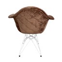 Ver imagem 4 de Kit 2 Poltronas Jantar Eames Eiffel Estofadas Caramelo Base Ferro Branco