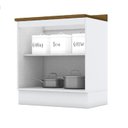 Ver imagem 4 de Balcão para Cozinha 2 Portas 80cm com Tampo Emily Espresso Móveis Branco/HP/Nature