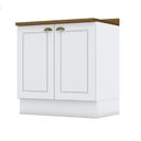 Ver imagem 2 de Balcão para Cozinha 2 Portas 80cm com Tampo Emily Espresso Móveis Branco/HP/Nature