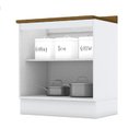 Ver imagem 4 de Balcão para Cozinha 2 Portas 80cm com Tampo Emily Espresso Móveis Branco/HP/Nature