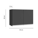 Ver imagem 6 de Armário Aéreo Andréia 80 Cm Balcão de Cozinha com Tampo 100 Cm Cinza - Ajl