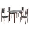 Conjunto Sala de Jantar Bahia Mesa Tubo 120x75cm Tampo Pedra Granito Topázio com 4 Cadeiras - 2