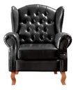 Ver imagem 3 de Poltrona Imperador Chesterfield com Puff Decoração Sala Quarto Recepção - Couríssimo Preto