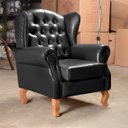 Ver imagem 7 de Poltrona Imperador Chesterfield com Puff Decoração Sala Quarto Recepção - Couríssimo Preto