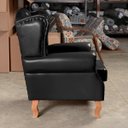 Ver mais imagens de Poltrona Imperador Chesterfield com Puff Decoração Sala Quarto Recepção - Couríssimo Preto