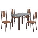 Ver imagem 2 de Conjunto Sala de Jantar Bahia Mesa Tubo 3" 120x75 Tampo Pedra Granito Topázio com 4 Cadeiras