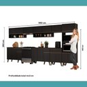 Ver imagem 7 de Cozinha Completa Atlanta Capital 17 Portas 3 Gavetas MDP 390cm Preto Touch