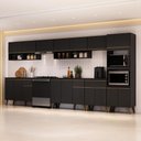 Ver imagem 1 de Cozinha Completa Atlanta Capital 17 Portas 3 Gavetas MDP 390cm Preto Touch