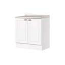 Ver imagem 2 de Balcão para Cozinha 2 Portas 80cm com Tampo Emily Espresso Móveis Branco/Calcare