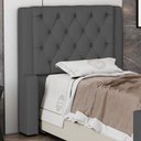 Ver imagem 2 de Cabeceira Atena para Cama Box Solteiro 90cm Capitonê com Frame Suede Cinza - Desk Design