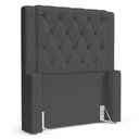Ver imagem 1 de Cabeceira Atena para Cama Box Solteiro 90cm Capitonê com Frame Suede Cinza - Desk Design