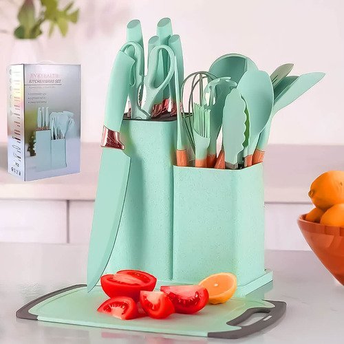 Kit Utensílios de Cozinha Verde 19 Peças - 5