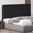 Ver imagem 2 de Cabeceira de Cama Box Paris Casal 140 Cm Botão Strass Suede Preto Eli Móveis