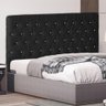 Cabeceira de Cama Box Paris Casal 140 Cm Botão Strass Suede Preto Eli Móveis - 2