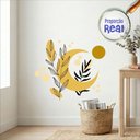 Ver imagem 2 de Adesivo Floral Boho Amarelo Estilo Nórdico 80x68 Minimalista Mod.05