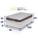 Ver imagem 2 de Conjunto Box Baú Branco Mali Bege Molas Ensacadas Solteiro 96x203x77 - King House