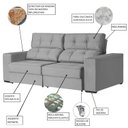 Ver imagem 4 de Sofá 3 Lugares Retrátil e Reclinável 218cm para Sala de Estar Eros Cinza Medio