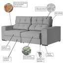 Ver imagem 4 de Sofá 3 Lugares Retrátil e Reclinável 218cm para Sala de Estar Eros Cinza Medio