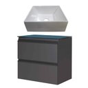 Ver imagem 1 de Gabinete Para Banheiro Gaia 60 com Cuba Prisma Cozimax Preto